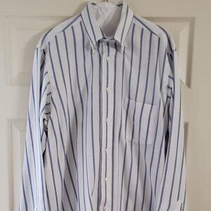 Men's blue and white dress shirt